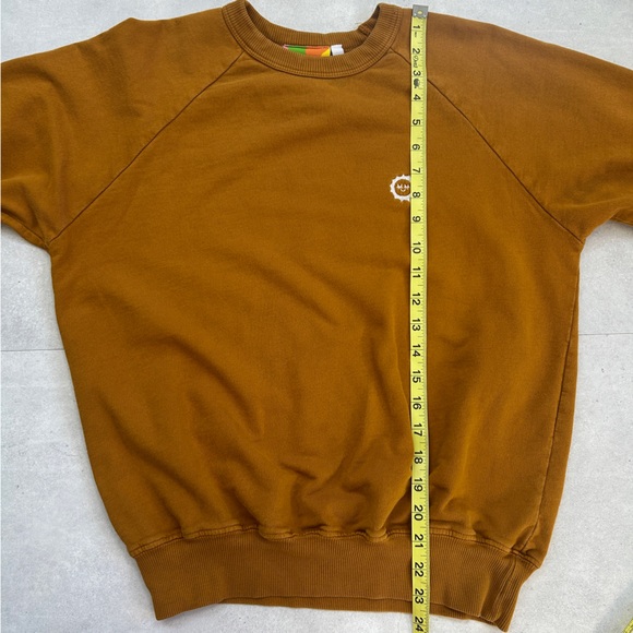 Big Bud Press Crewneck Sweatshirt Mustard Brown Embroidered Logo 100% Cotton XS - Picture 12 of 12
